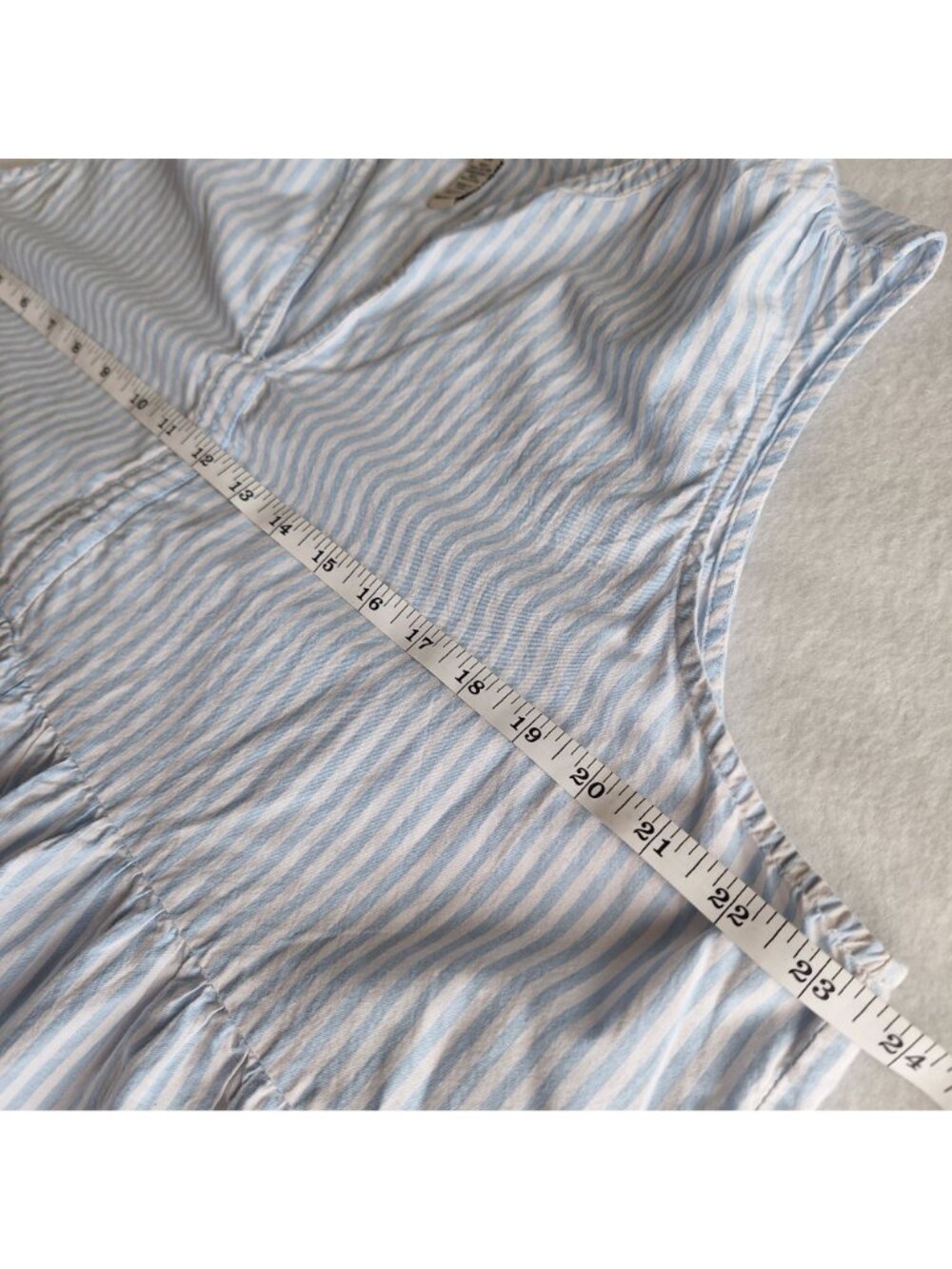 💙 St. John's Bay Striped Eyelet Border Shirt Dress Size 2X Cotton Preppy Cottag - Picture 4 of 8